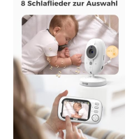 GHB Babyphone Baby Kamera Monitor LCD 3,5 palce Podpora 2 kamer 2,4 GHz Teplotní senzor Noční vidění 720p